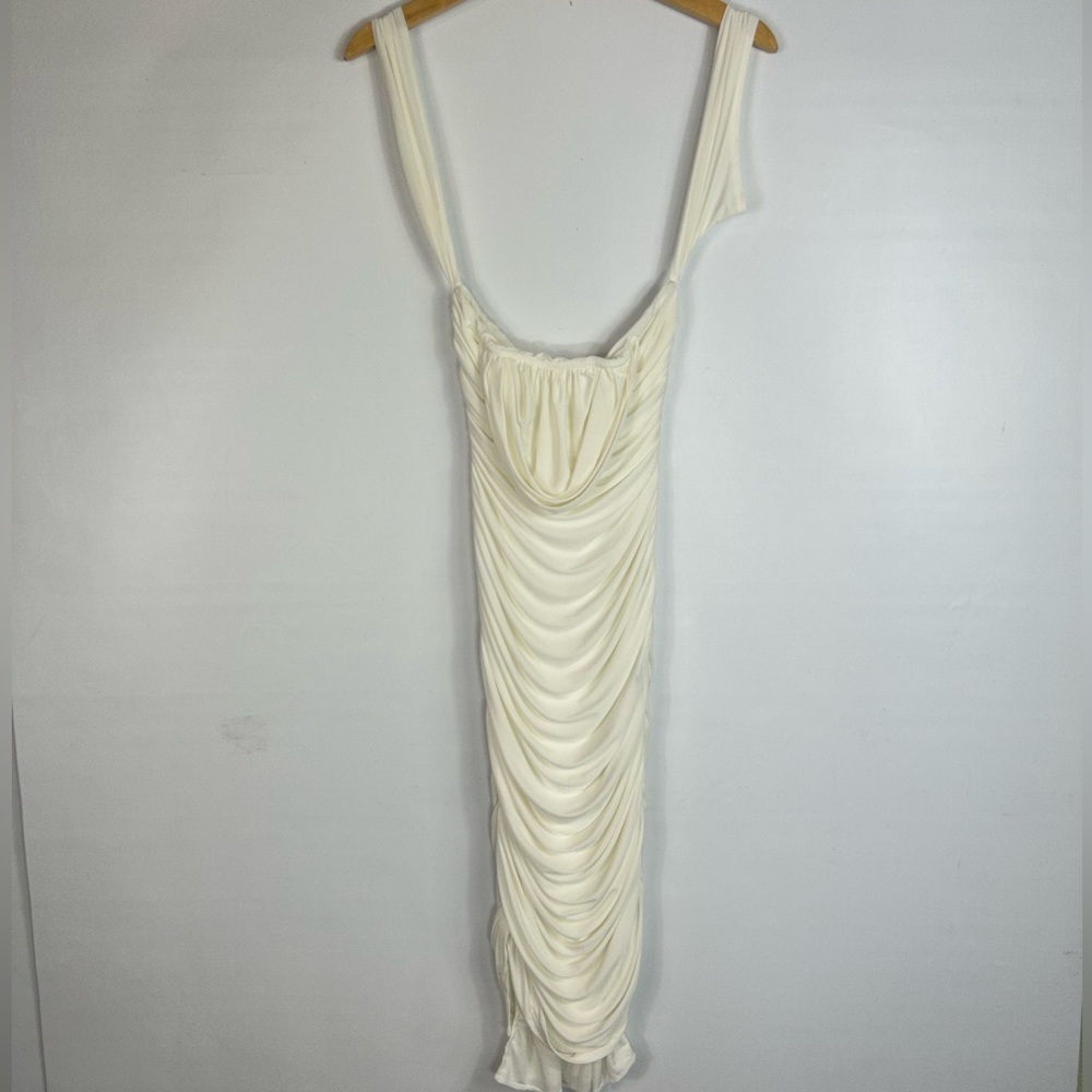 Femme Luxe Ruched Off the Shoulder Dress